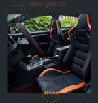 Universal PVC Leather Racing Seats, 2PCS, Black and Orange
