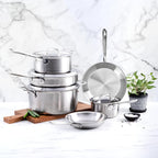 All-Clad Stainless Steel 10 Piece Cookware Set, Made In USA - D5