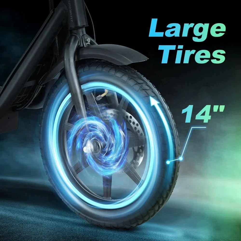 BOGIST Electric Scooter With Seat, 500W Motor, 25mph, 45km Range, 48V 13Ah, Blue - M5 Elite