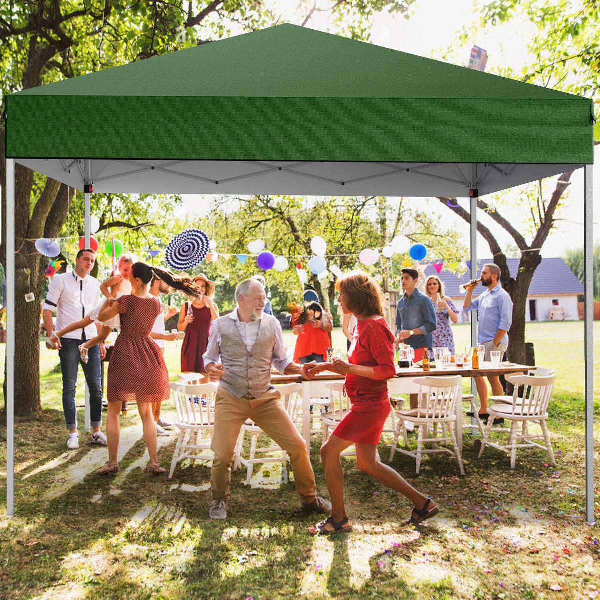 GVDV 10x10 ft Easy Pop Up Outdoor Canopy Tent - Blue