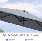 PURPLE LEAF 9 Feet Square Patio Cantilever Umbrella, Light Grey