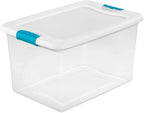 Sterilite Clear Storage Tote With Lids, 64 Quart, 6 Pack