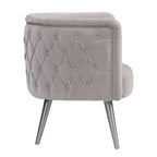 Bailey Street Home Accent Chair, 31 inch, Champagne Velvet, Antique Nickel/Brushed Nickel Finish - 208-Bel-3086994