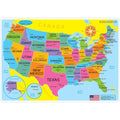 Ashley Productions US Map Learning Mats, Double-Sided, 12 x 17 inch, 10 Pack