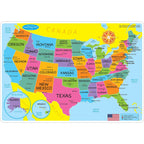Ashley Productions US Map Learning Mats, Double-Sided, 12 x 17 inch, 10 Pack