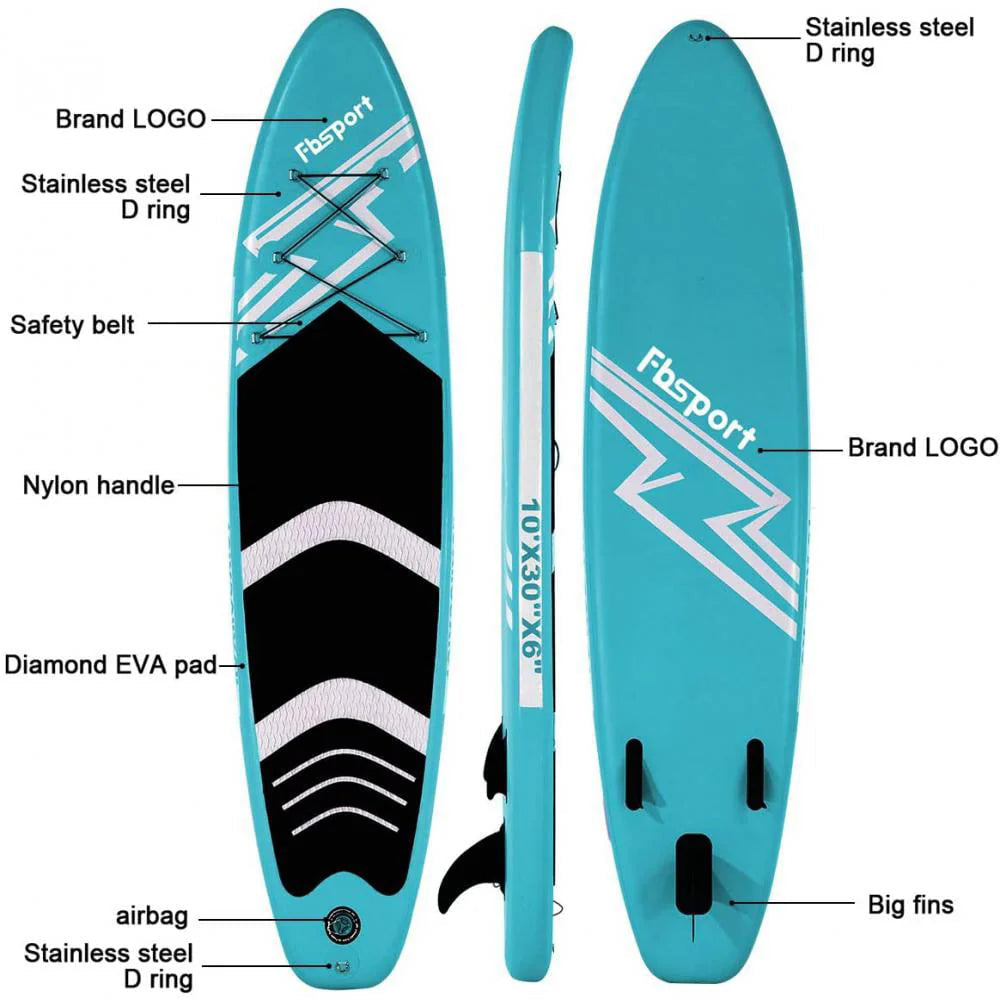 FBSPORT Inflatable Stand Up Paddle Board 11ft x 33in x 6in With SUP Accessories