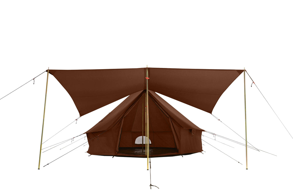 White Duck Outdoors Regatta Bell Tent Awning, Desert Red, 10 ft - Complete Canopy With Poles