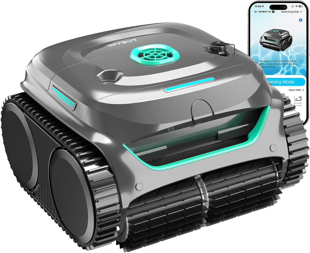 WYBOT Cordless Robotic Pool Cleaner With Dual Filtration And 180 Minutes Runtime - C2