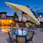 EliteShade 9ft Market Patio Umbrella With 80 LED Lights, Ruby