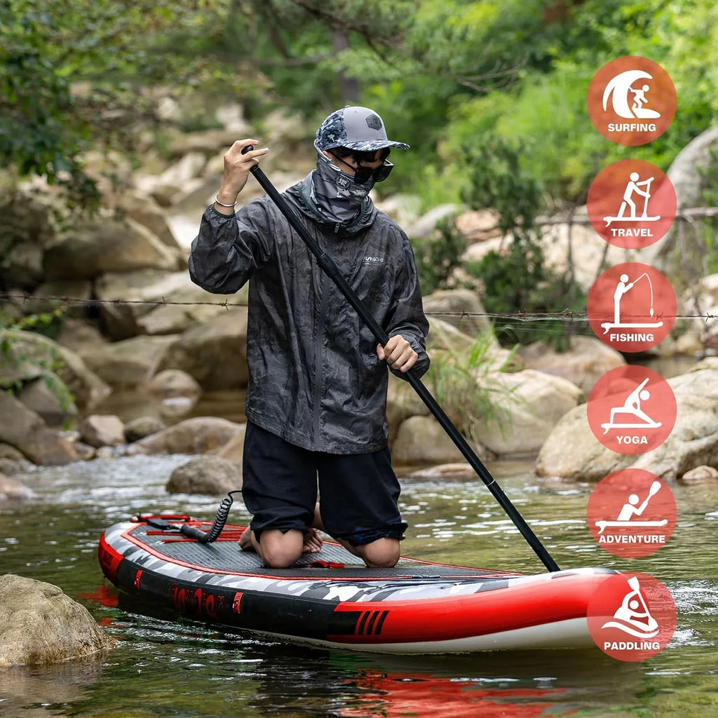 FunWater Inflatable Stand Up Paddle Board, 11 ft x 32 in x 6 in - SUP Paddle Accessories