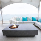 Elementi Outdoor Lunar Fire Bowl 42 Inches Grey Glass Reinforced Concrete Natural Gas Fire Pit Table