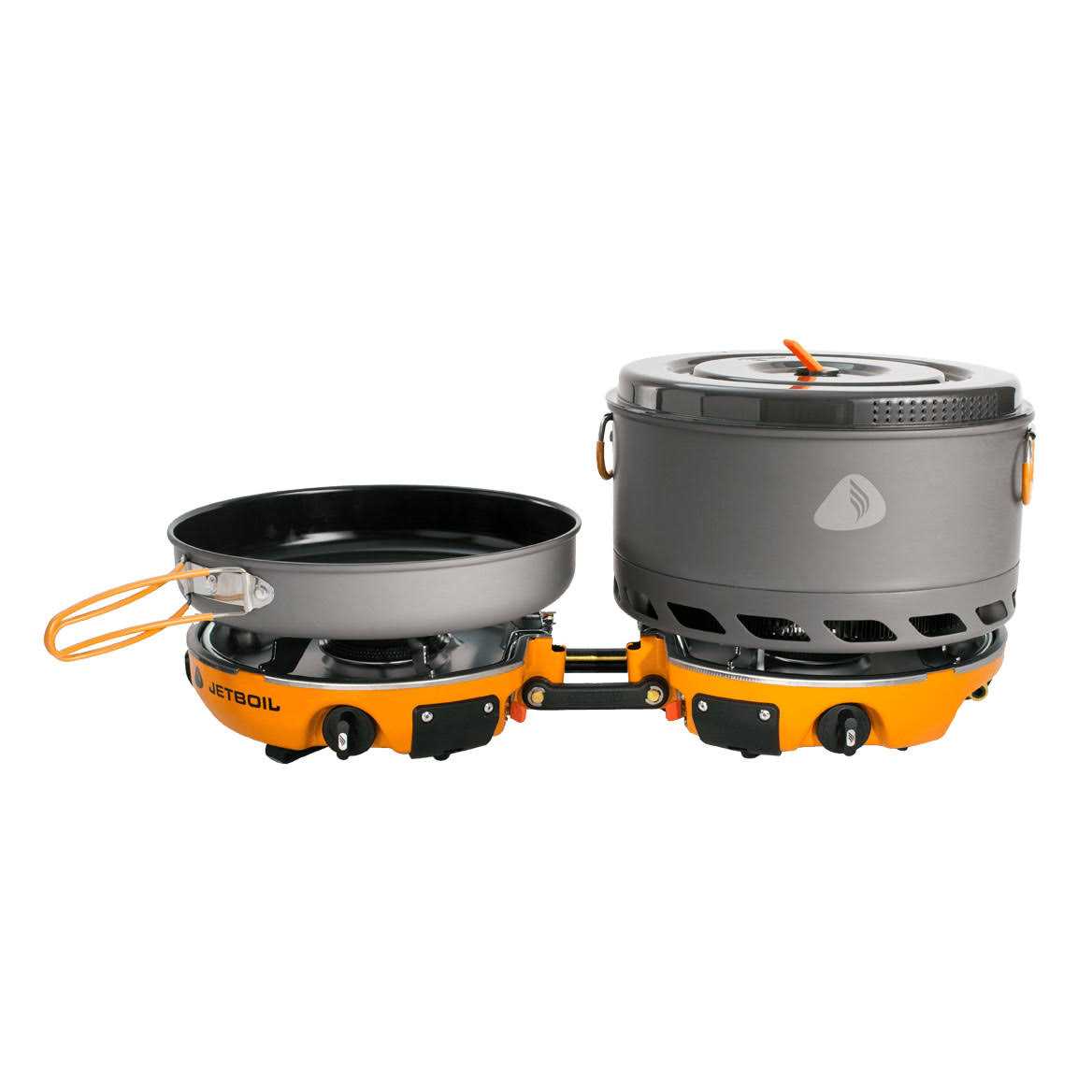 Jetboil Genesis Base Camp 2 Burner Stove System, 5-Liter Pot And 10-Inch Fry Pan