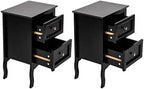 NTTBOBOEC Nightstand With 2 Drawers, Brown, 15.74in W x 11.81in D x 23.66in H