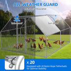 Dextrus Metal Chicken Coop With Waterproof Cover And Wire Mesh, 13.1 x 9.8 x 6.4 ft