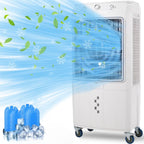 Garvee Evaporative Air Cooler 4100 CFM, 15.8 Gallons, 4 Ice Packs