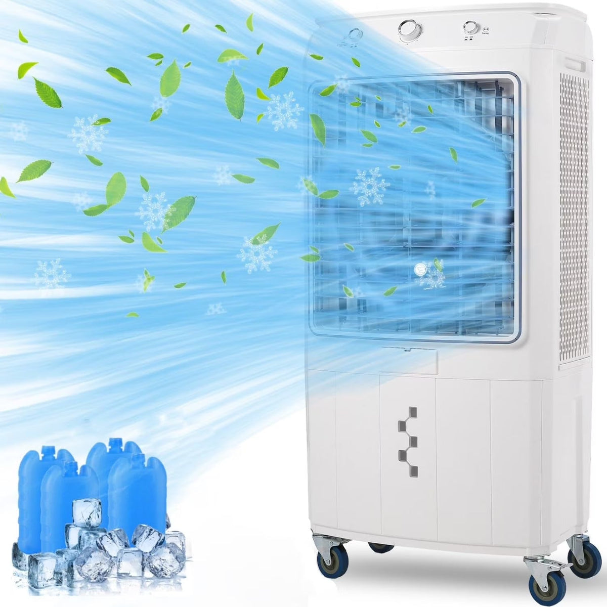 Garvee Evaporative Air Cooler 4100 CFM, 15.8 Gallons, 4 Ice Packs