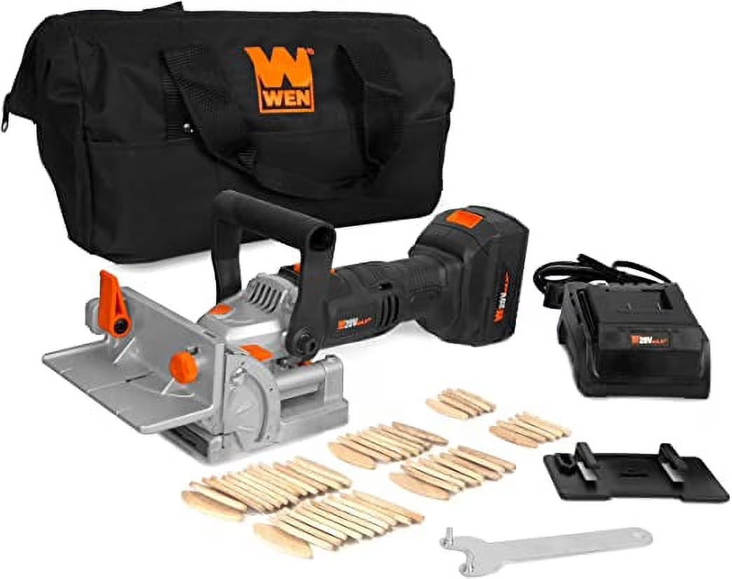 WEN Cordless Plate And Biscuit Joiner Kit With 20V Max 4.0Ah Battery And Charger