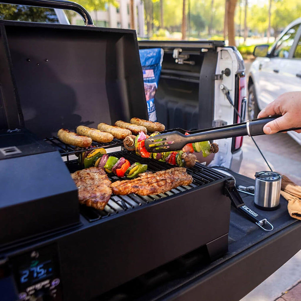 Pit Boss Table Top Wood Pellet Grill, Black, 7 lb Hopper, 24.8 in L x 18.7 in W x 14.2 in H - PB150PPG 11091