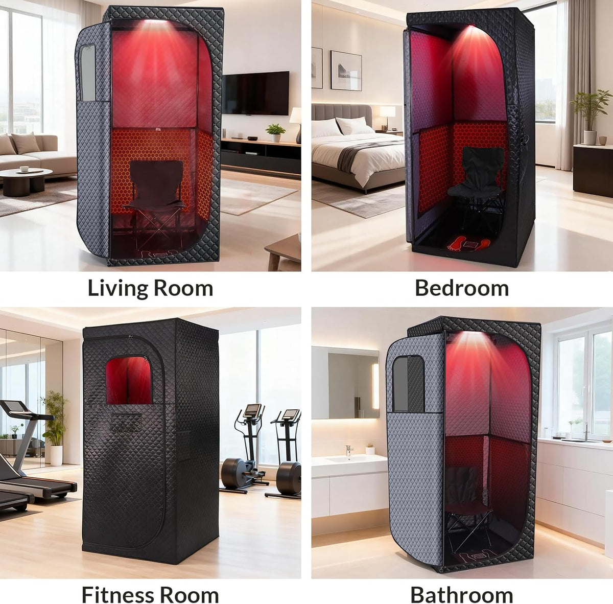 Personal Indoor Infrared Sauna Tent With Red Light Therapy, 9 Levels Up To 140F