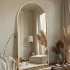 Arched Full Length Floor Mirror With Aluminum Alloy Frame - 65x22, 71x24, 71x28, 71x32