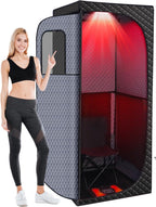 Personal Indoor Infrared Sauna Tent With Red Light Therapy, 9 Levels Up To 140F