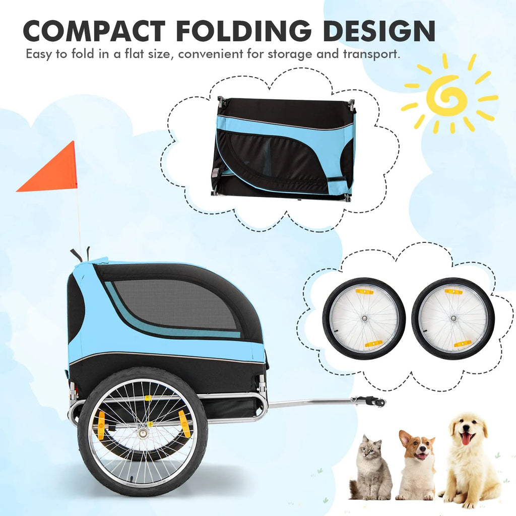 Pet Bicycle Trailer For Small And Medium-Sized Dogs And Cats, 40kg Capacity