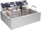 12 Liter Stainless Steel Deep Fryer With Basket Strainer, Adjustable Temperature And Timer