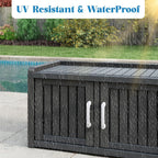 KAMABOKO Outdoor Shoe Storage Cabinet, Black, 2 Doors