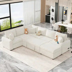 Modular Sectional Sofa With Pull-Out Sleeper Function - Convertible Couch Bed For Small Spaces