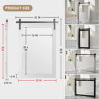 Rectangular Wall Mirror With Wood Frame, 18 x 26 in, 22 x 30 in, 24 x 36 in, or 40 x 26 in - Multiple Sizes
