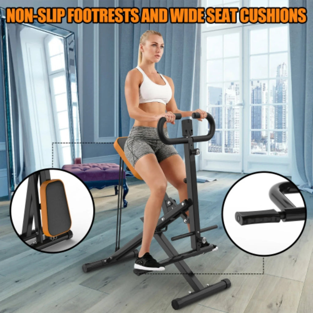 Hiii Foldable Squat Machine With Resistance Bands, 250 Pounds - Black