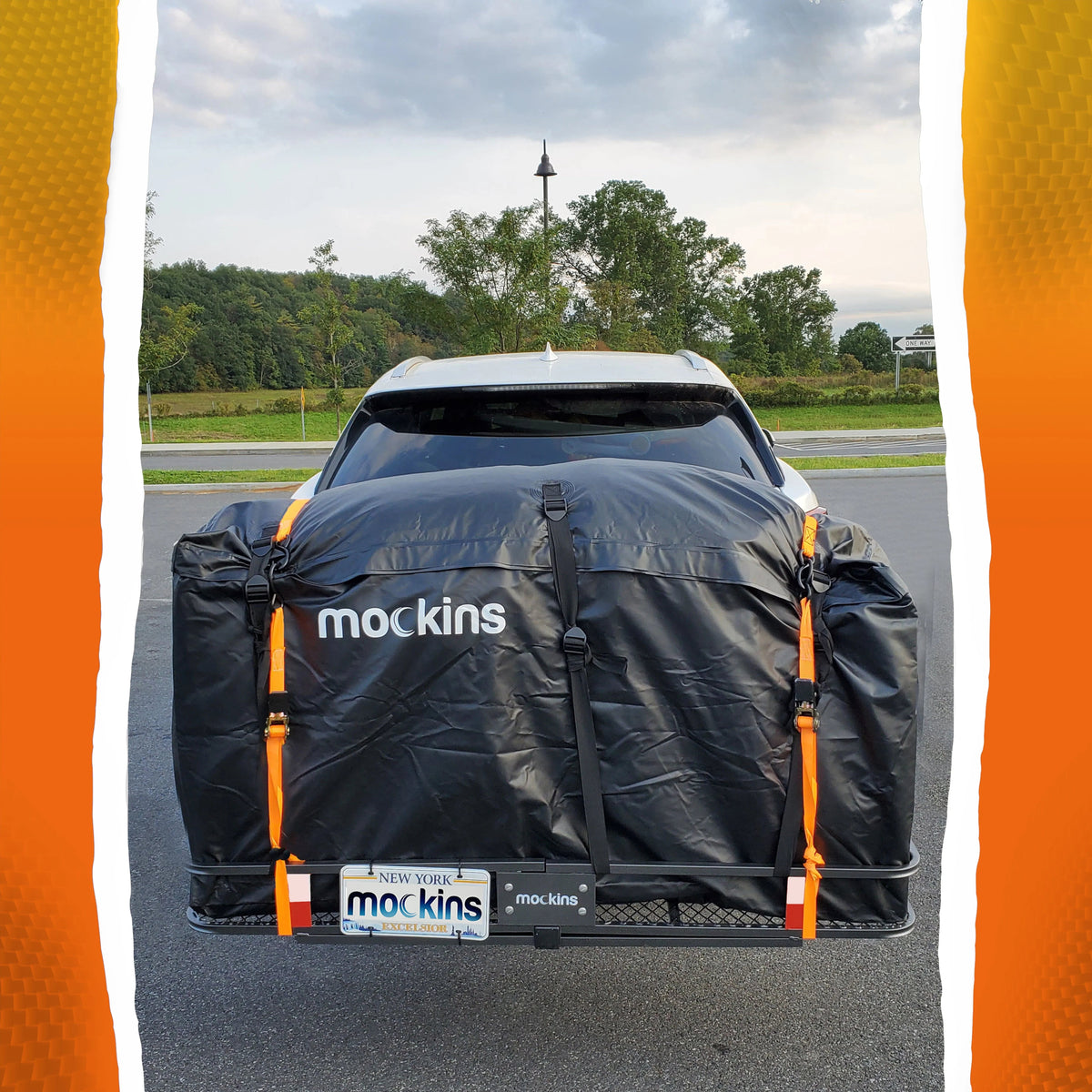 Mockins XL Trailer Hitch Cargo Carrier - 500 lbs, 60x24x6 in, 25 Cu. Ft. Bag