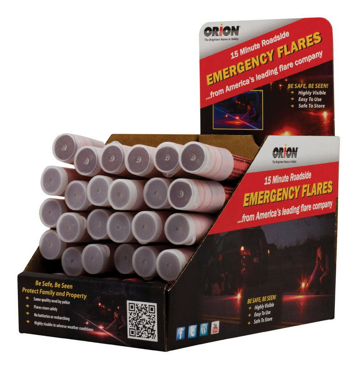 Orion Safety Products 15 Minute Red Flares, No Spike/No Stand, 72 Count - 0715