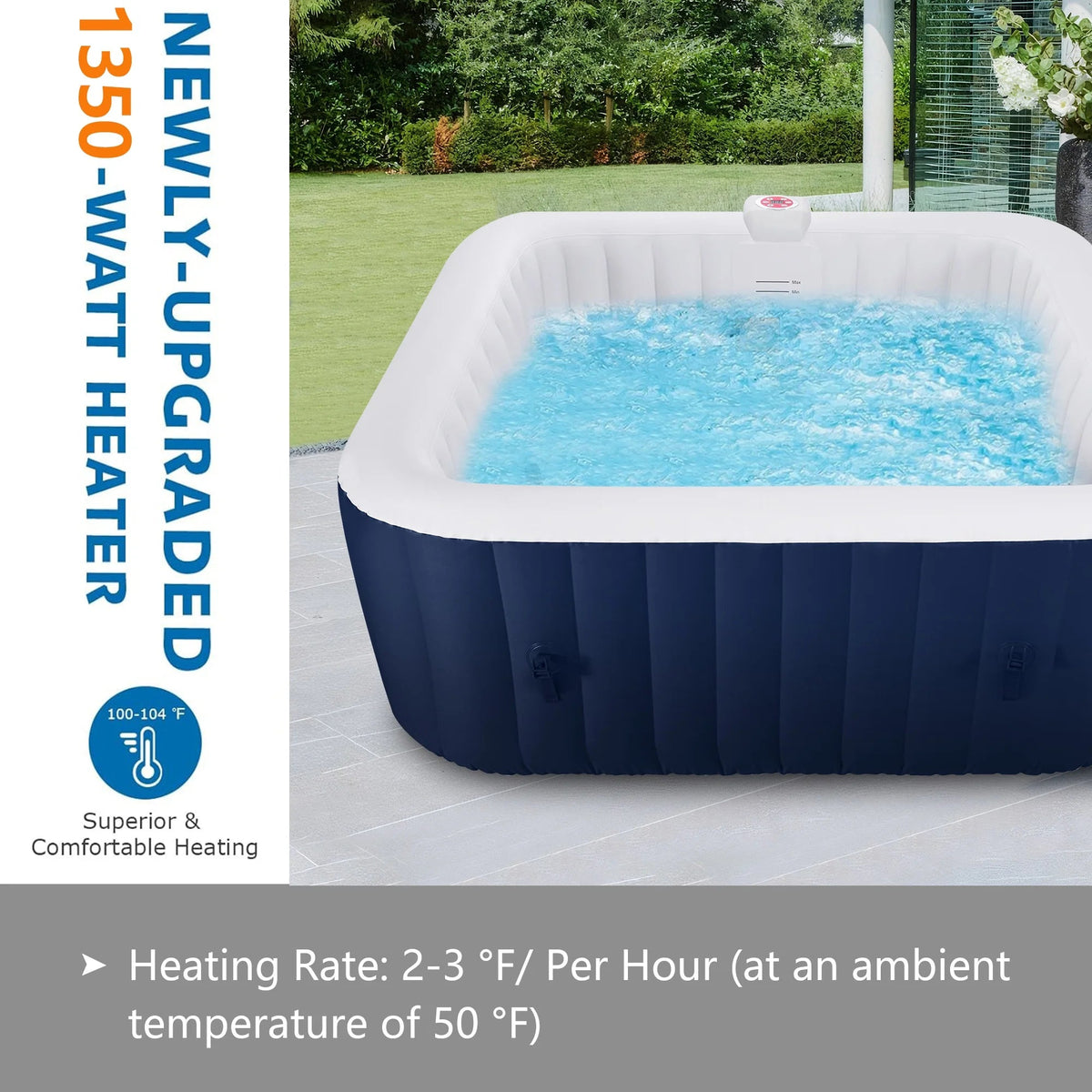 SEGMART Inflatable Hot Tub Spa, 73 inch, 4-6 Person, 130 Jets, 240 Gallon Capacity