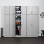 Prepac Elite 2 Door Standing Storage Cabinet, Light Gray, 16 in D x 32 in W x 65 in H