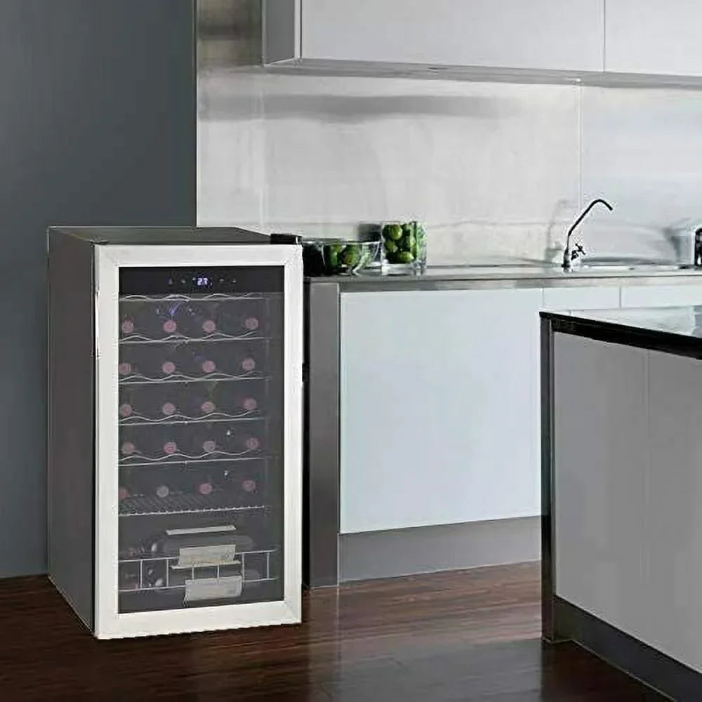 Smad Compressor Wine Cooler 3.1 Cu ft 28 Bottles Stainless Steel Door 110V - JC-88E-2 / D-JC-88E/H
