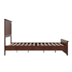 AFI Becket Full Solid Wood Low Profile Platform Bed With Matching Footboard, Walnut