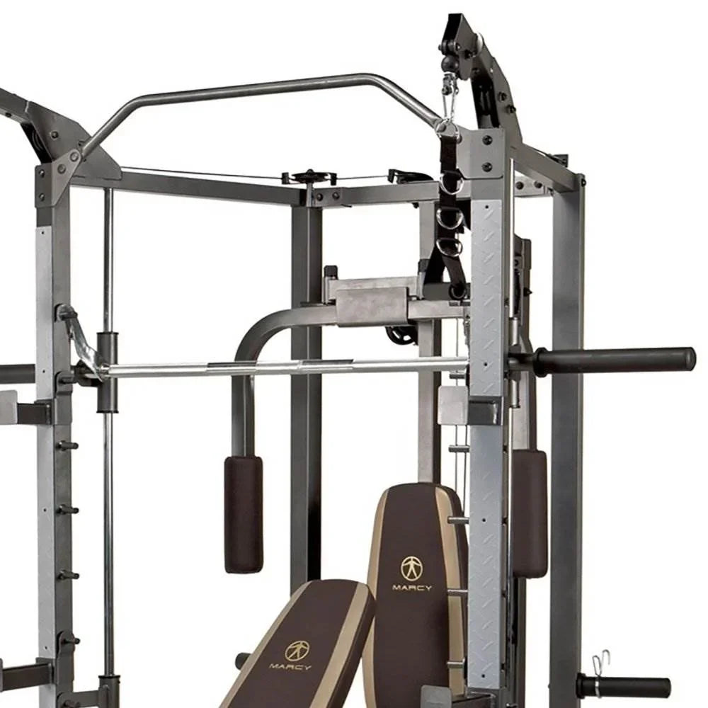 Marcy Full Body Home Exercise Gym, Gray/Brown, 98 x 59 x 82 Inches