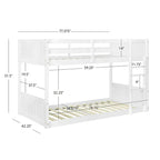 Delphia Twin Over Twin Low Profile Bunk Bed - 77.33 L x 42.25 D x 51.5 H