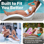 Step2 Vero Pool Lounger for Up to 12-Inch-Deep Sun Shelves, White, 29.25 x 23.5 x 68.25 in