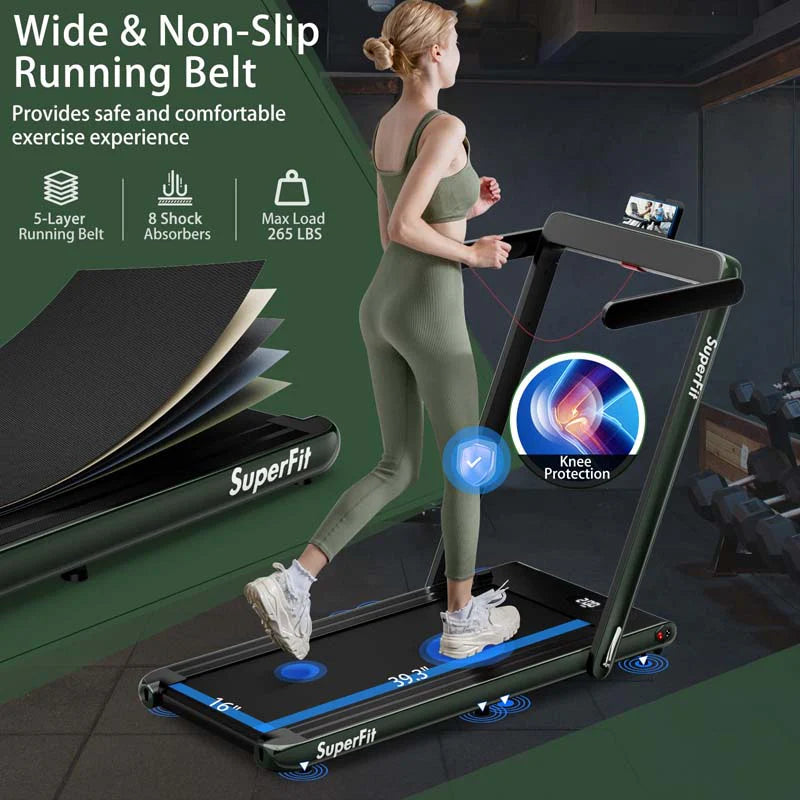 GYMAX 2-in-1 Folding Under Desk Treadmill With Speaker, App And Remote Control - 2.5HP