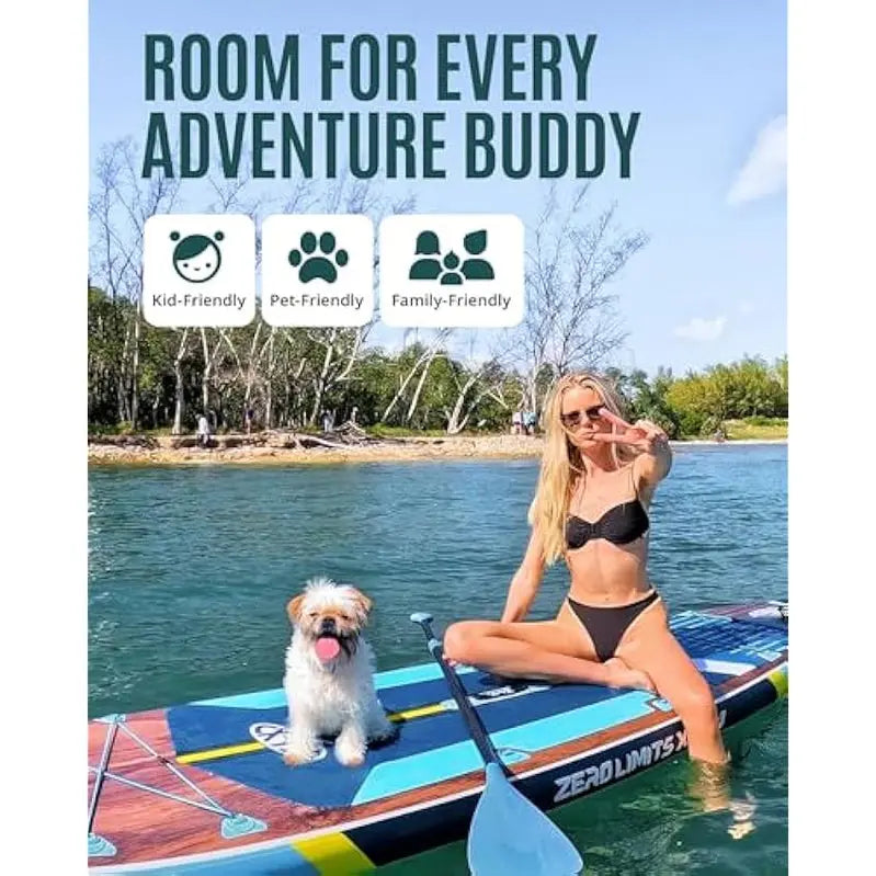 ZLX Inflatable Stand-Up Paddle Board, 11'6in, Extra-Wide, Jade Canyon