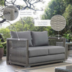 Afuera Living Wicker Patio Loveseat, Gray - 52in W x 32in D
