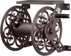 Steel Wall Mount Garden Hose Reel With Shelf, 125 Feet 5/8-Inch Capacity