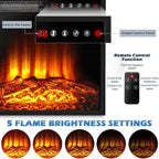 Waleaf TV Stand With 18 in Electric Fireplace And Adjustable Glass Shelves - TVs Up To 65 inch