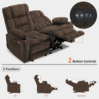 MCombo Power Reclining Loveseat With Heat, Vibration, Cupholders And USB Charge Ports - RS6314