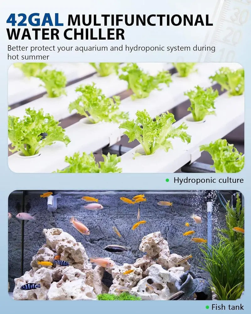 BAOSHISHAN Aquarium Chiller, 42-Gallon, 1/10 HP Quiet Refrigeration System