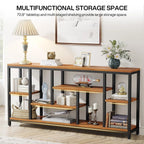 3-Tier Console Sofa Table With Storage, 70.9 Inch
