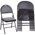 Costway Folding Chairs With Fabric Upholstered Padded Seats And Metal Frame - Set Of 6