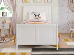 AFI Valencia Twin Wood Low Profile Sleigh Platform Bed With Matching Footboard, White